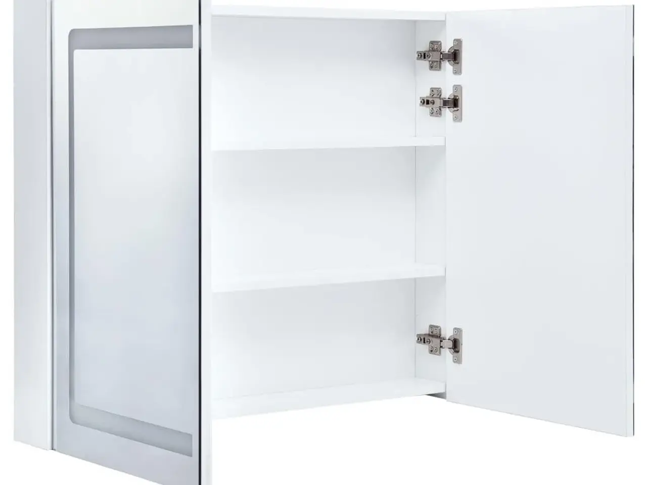 Billede 5 - LED-spejlskab til badeværelse 80×12,2×68 cm - hvid/sølv