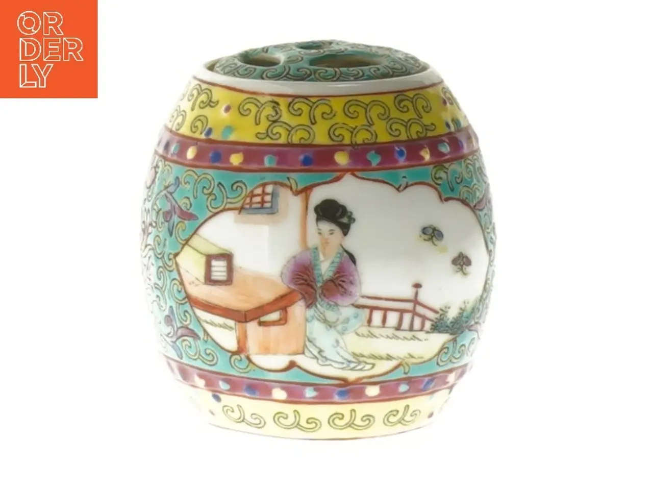 Billede 1 - Dekorativt porcelæns æg (str. 7,5 cm)
