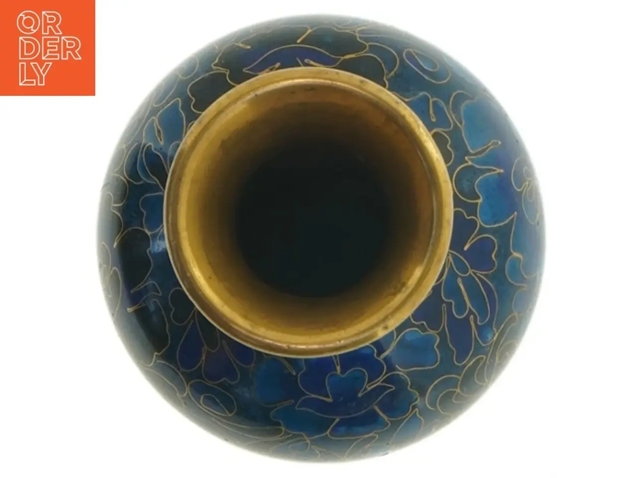 Billede 2 - Blomsterdekoreret Cloisonné vase (str. 15,5 x 8,5 cm)
