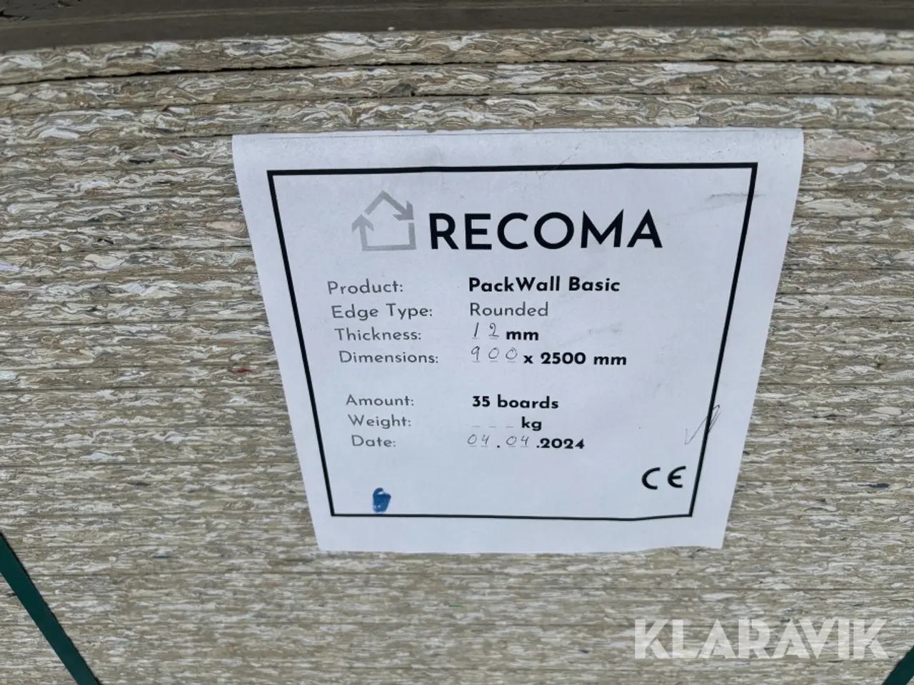 Billede 3 - Byggeplader Recoma Packwall, 35 Styk