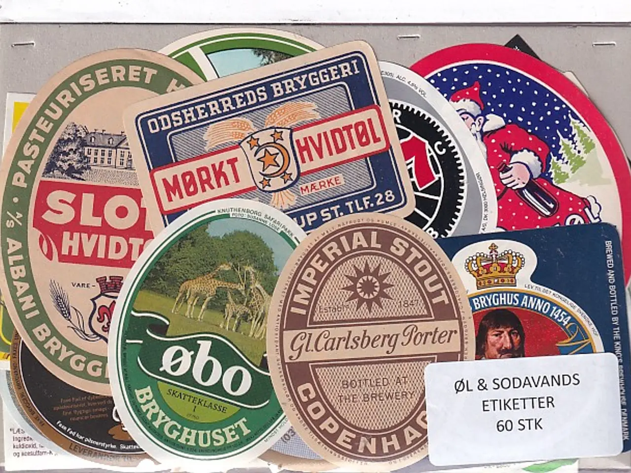 Billede 1 - Øl og Sodavands Etiketter - 60 Stk.