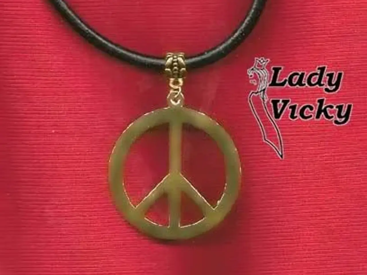 Billede 5 - STORT PEACE-TEGN på Læderhalskæde