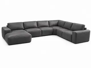Hjort Knudsen Aarhus Læder hjørnesofa med chaiselong venstrevendt