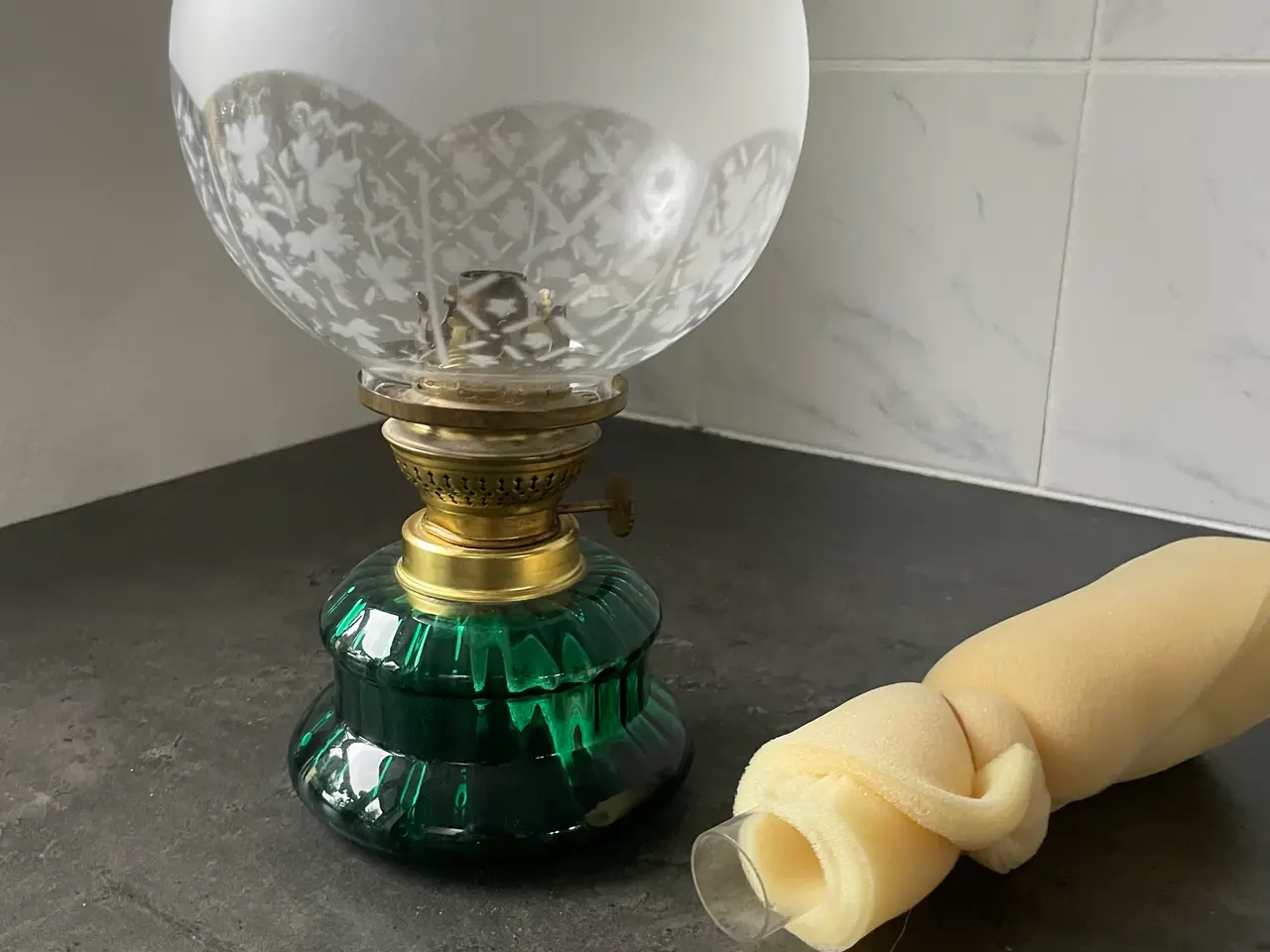 Billede 1 - Olielampe i glas