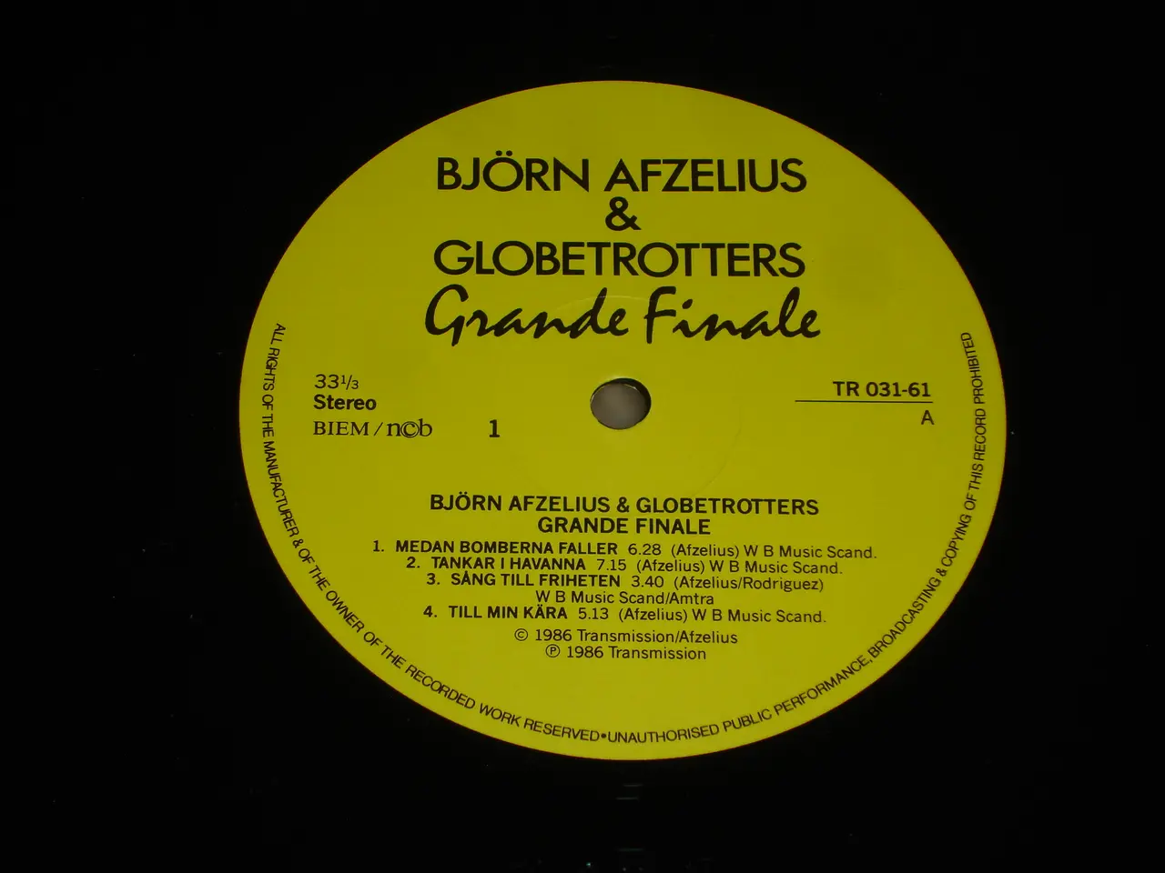 Billede 5 - Björn Afzelius & Globetrotters – Grande Finale