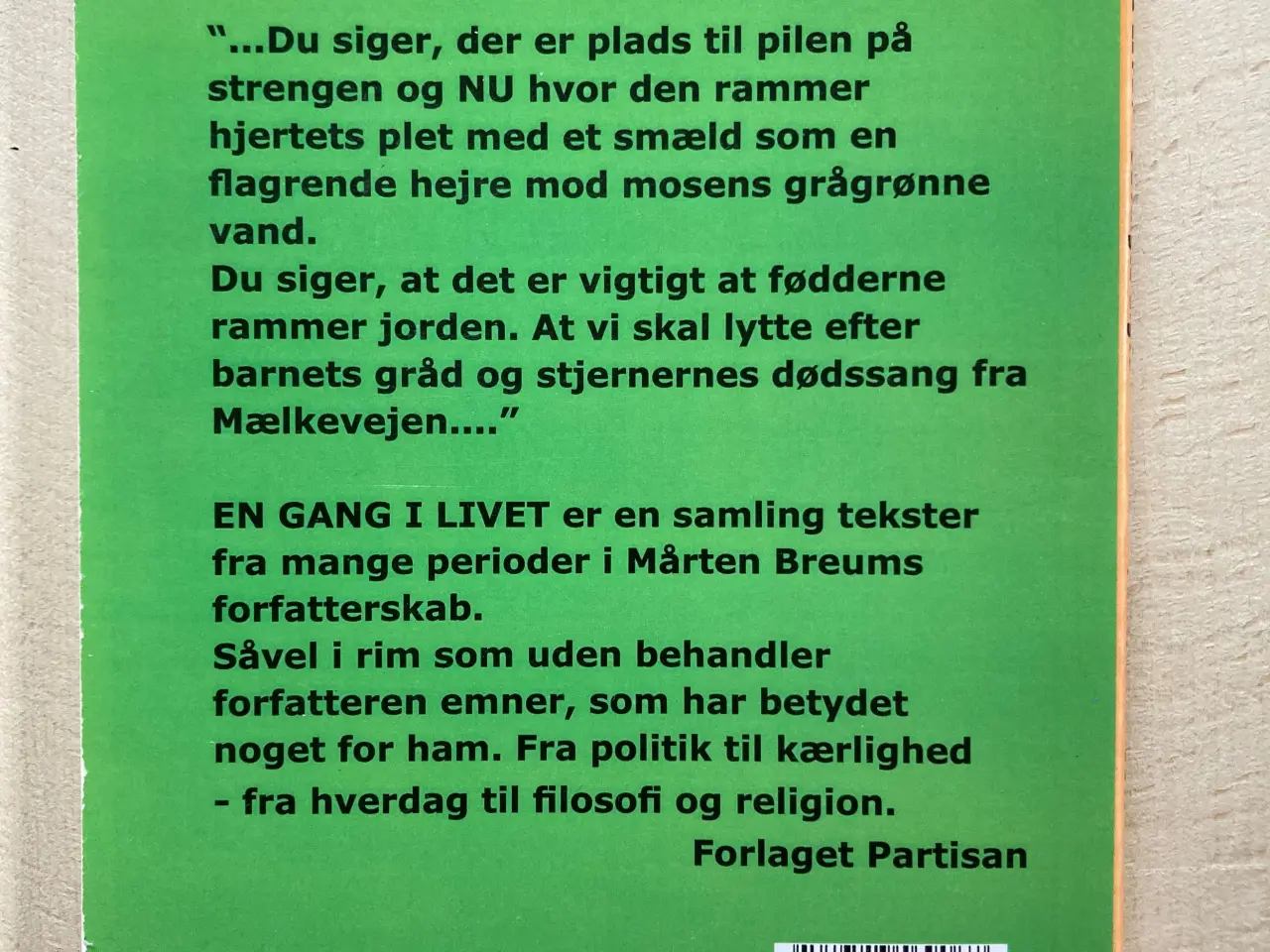 Billede 2 - En gang i livet, udvalgte digte, Mårten Breum