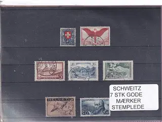 Schweiz - 7 Stk. Gode Mærker - Stemplede