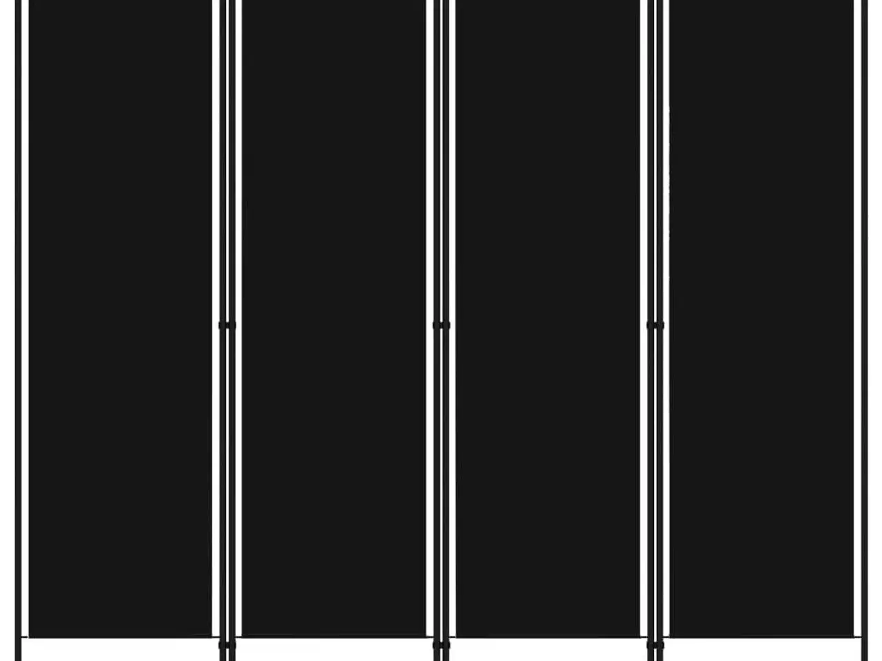 Billede 1 - 4-panels rumdeler 200 x 180 cm sort