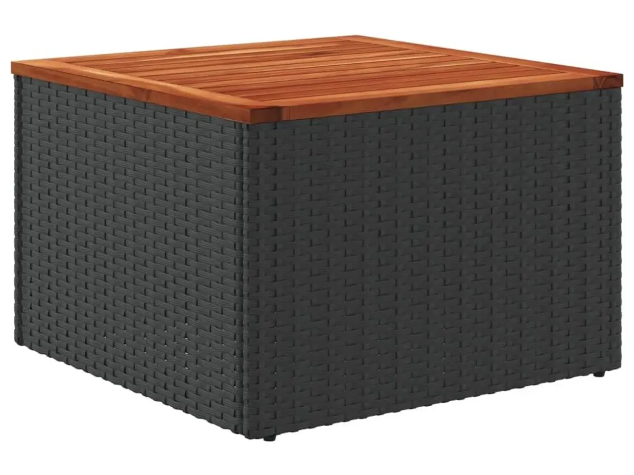 Billede 6 - Havebord i sort polyrattan med akacietræ - 55 × 55 × 37 cm