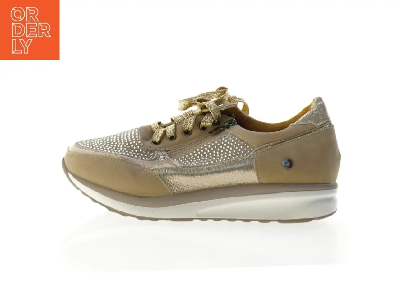 Billede 1 - Gyldne sneakers med glitter (str. 38)