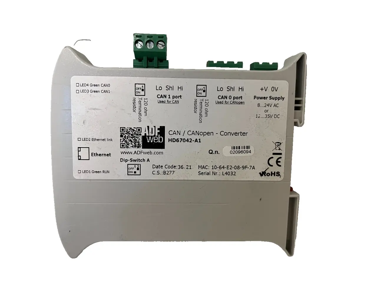 Billede 1 - ADFweb HD67042-A1 CAN to CANopen Converter DIN