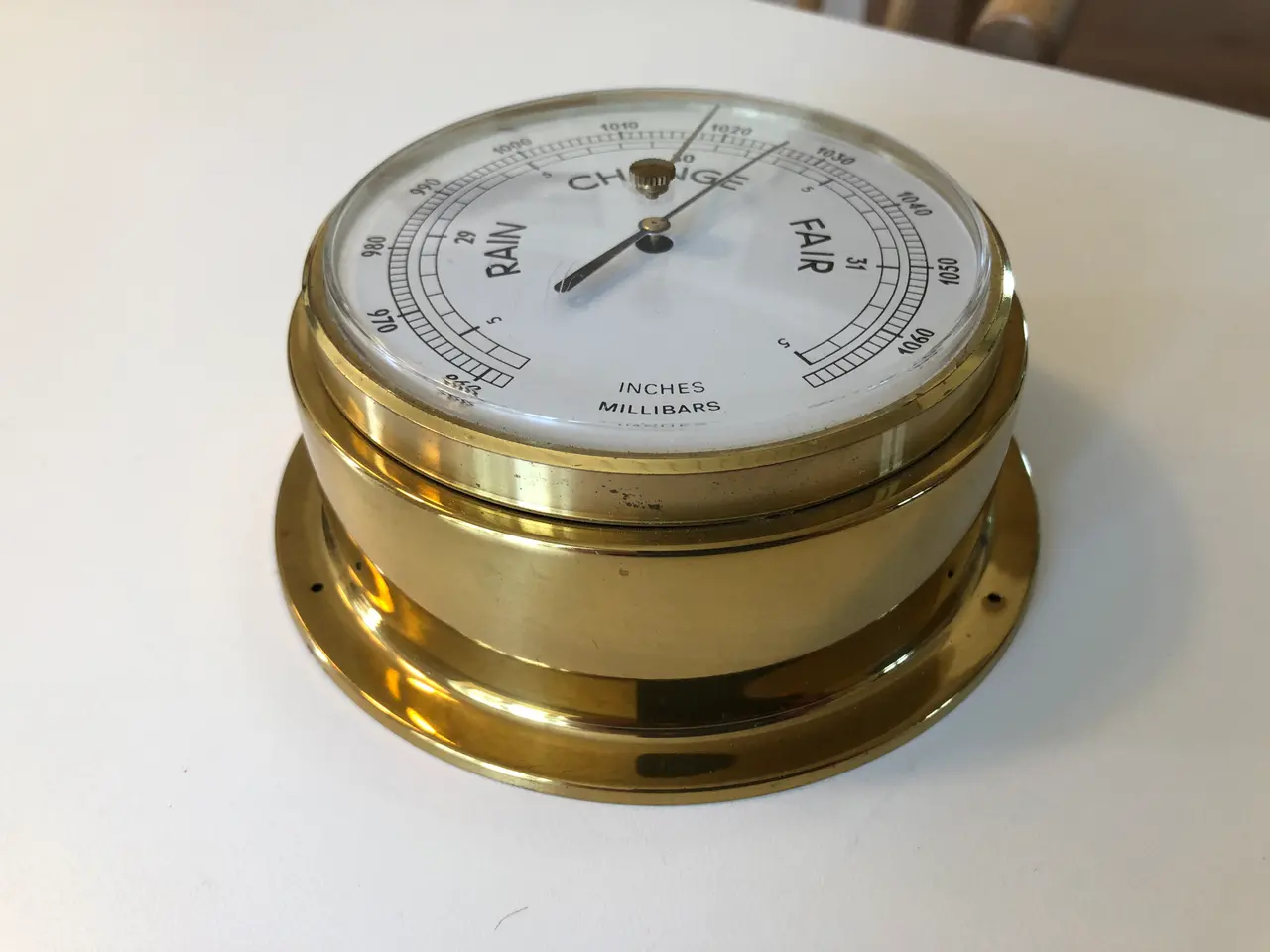 Billede 3 - Skibsbarometer i messing