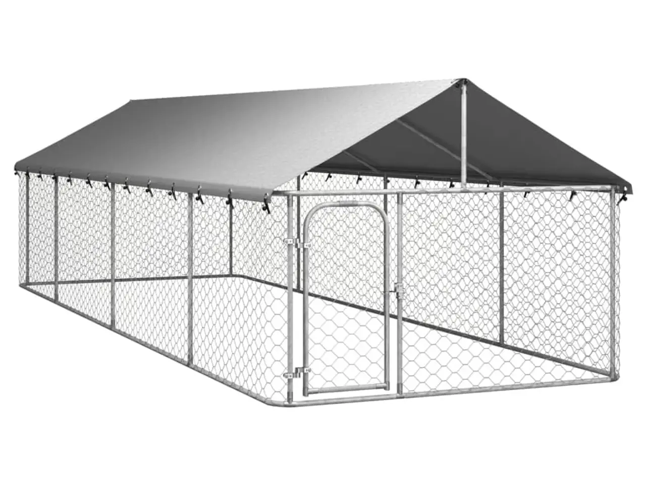 Billede 1 - Udendørs hundebur med tag - 600 x 200 x 150 cm
