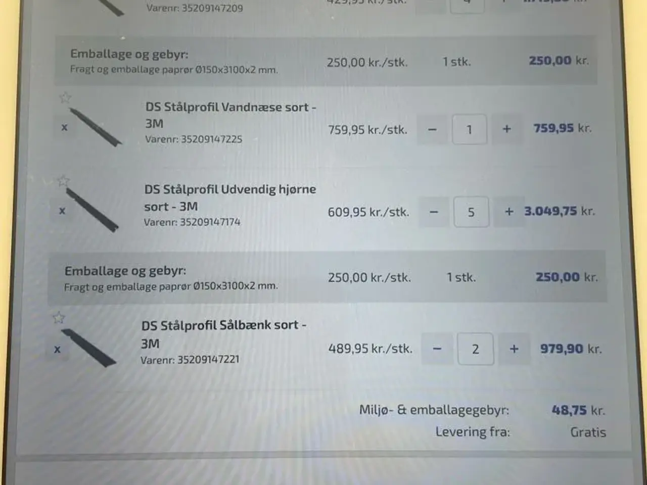 Billede 4 - Ds stålprofiler i sort