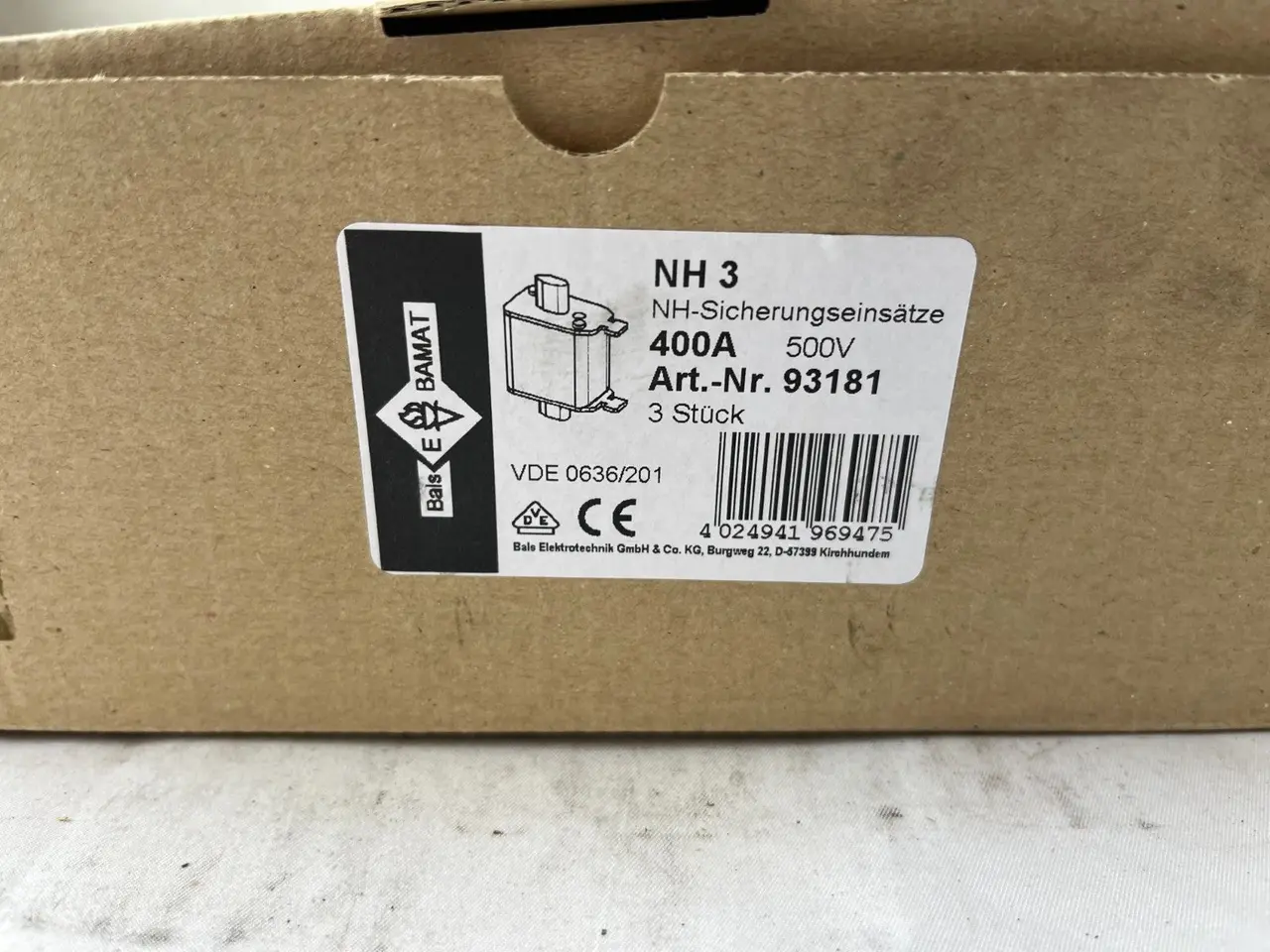 Billede 4 - 3x ETI NH3C NH3 sikringer 400A 500V gG 120kA ny