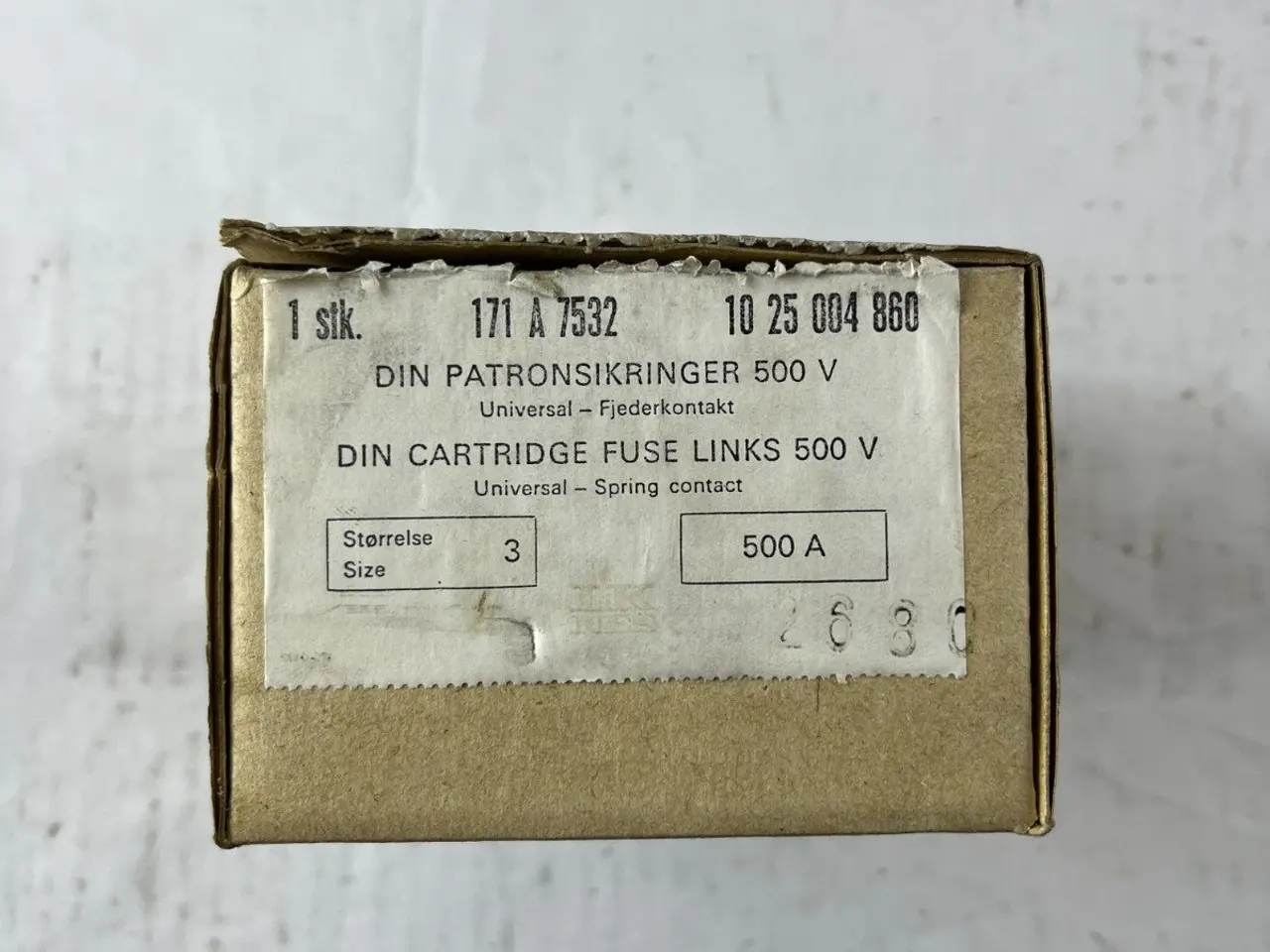 Billede 4 - LK-NES 171A7532 DIN 3 Cartridge sikringer 500A