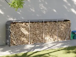 Brændestativ i galvaniseret stål 300 x 45 x 100 cm - antracitgrå
