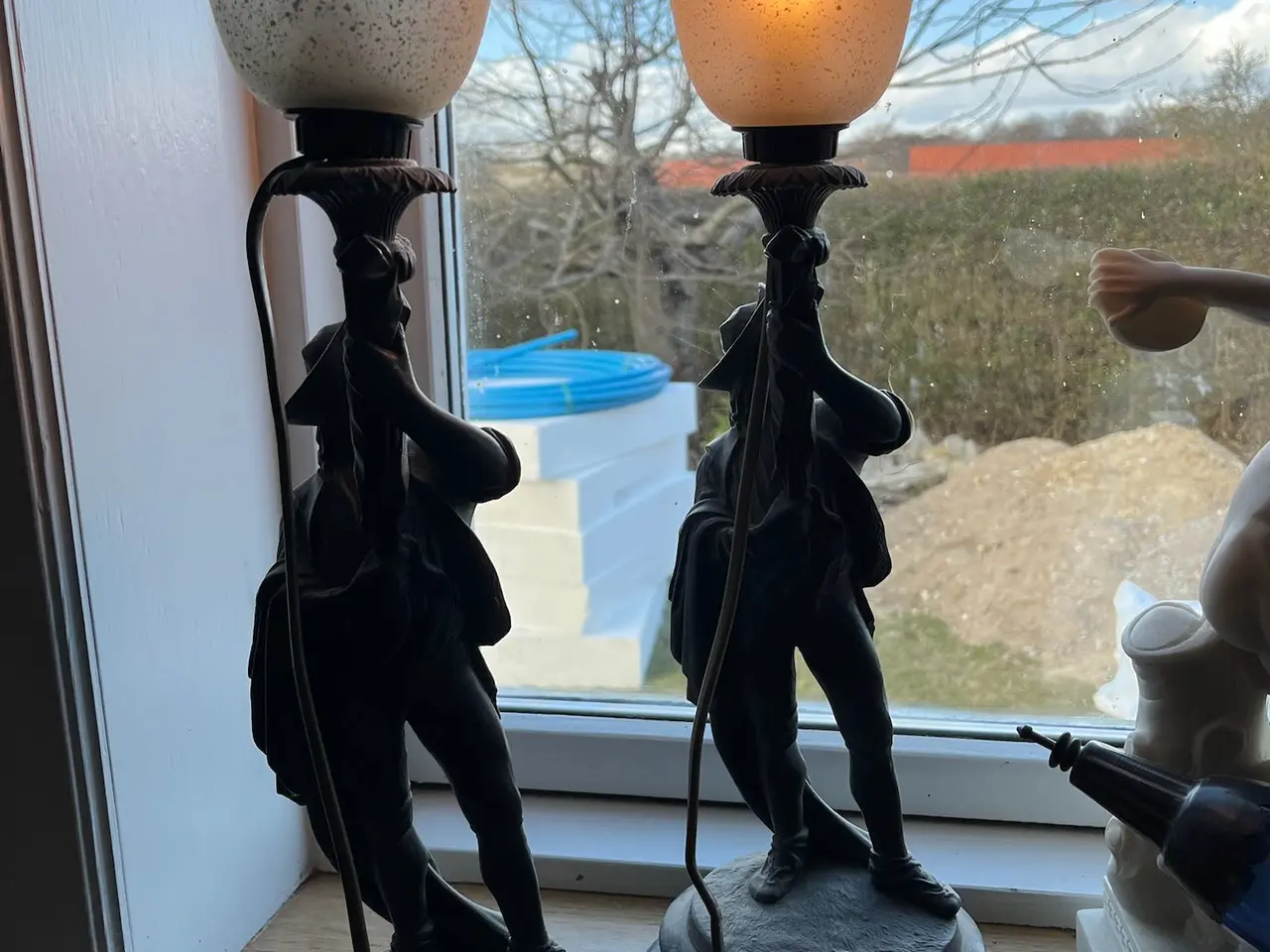 Billede 1 - Antikke bordlamper i matal