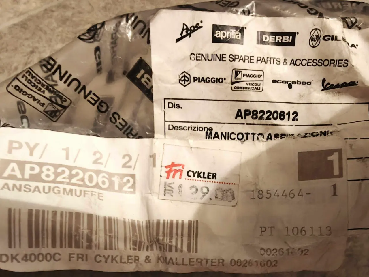 Billede 3 - Aprilia RS 50. Ny Original Studs Til Luftfilter