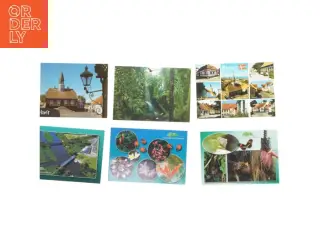 Postkort, 6 stk (str. 6 stk 15x10,5 cm)