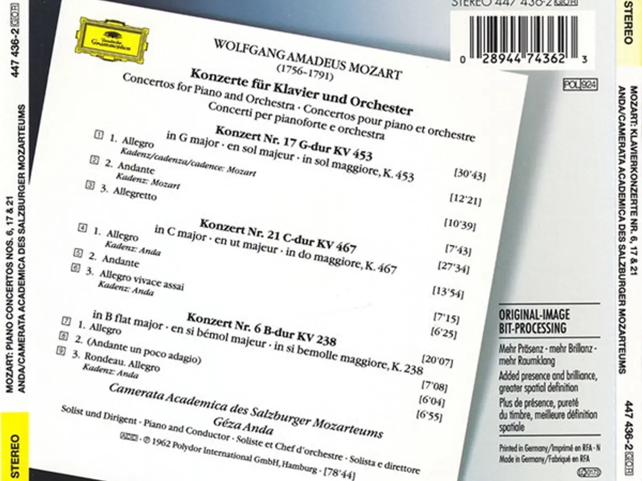 Billede 5 - Wolfgang Amadeus Mozart – Klavierkonzerte =… – CD