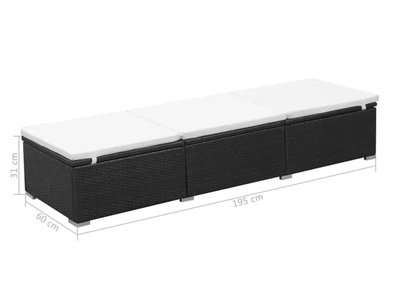 Billede 10 - Liggestole med hynder 2 stk. polyrattan sort
