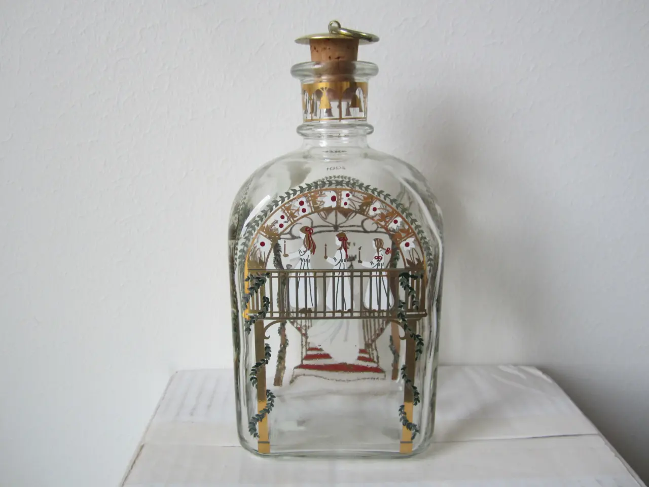Billede 2 - Holmegaard juleflaske 2001 + 2 glas
