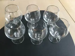 Cognacglas med guldkant