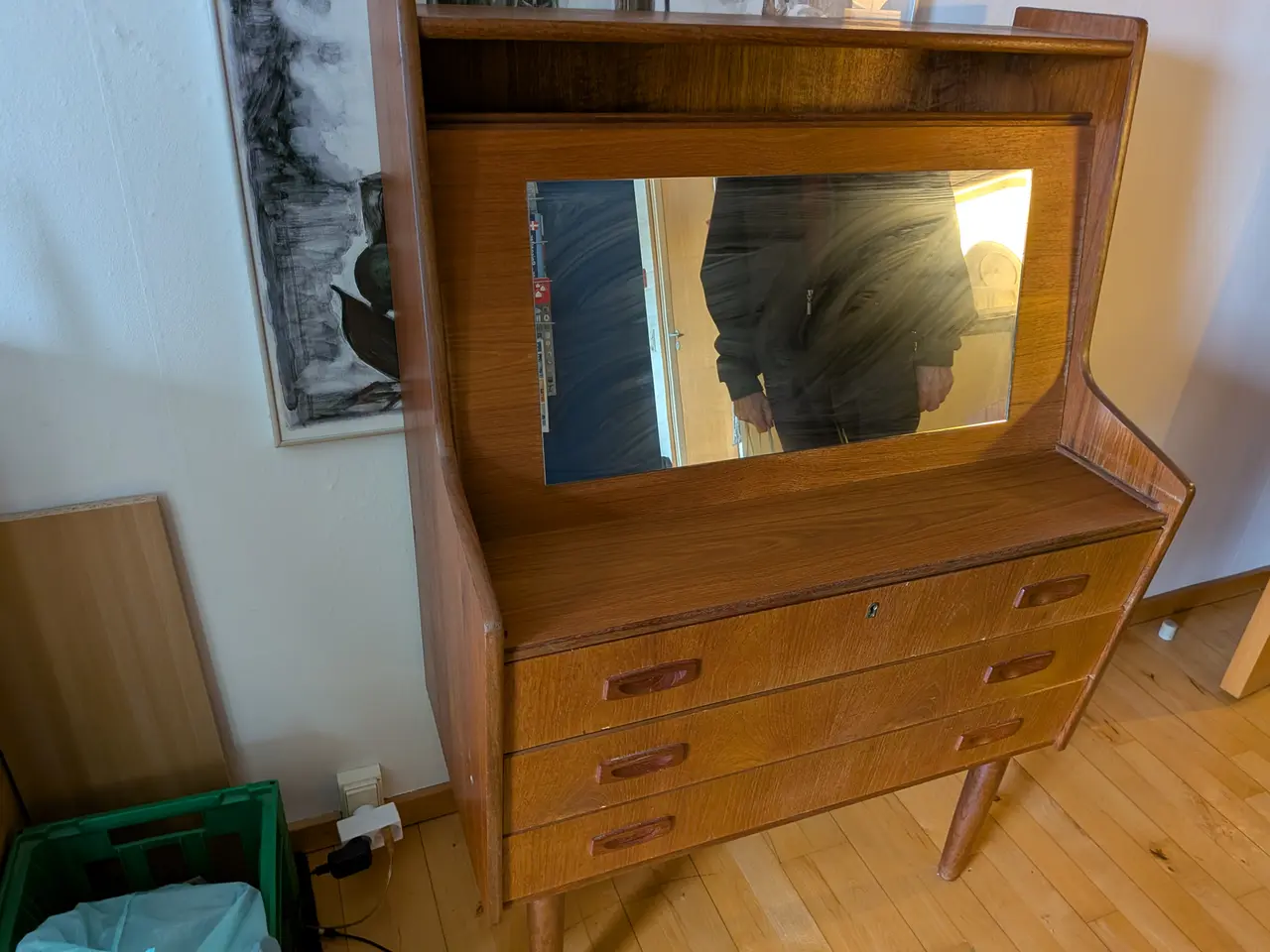 Billede 2 - TEAK TRÆ`S CHARTOL MED SKUFFER & SPEJL