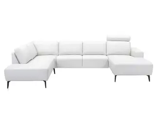 Hjort Knudsen Copenhagen Hvid Læder U-sofa - Højrevendt