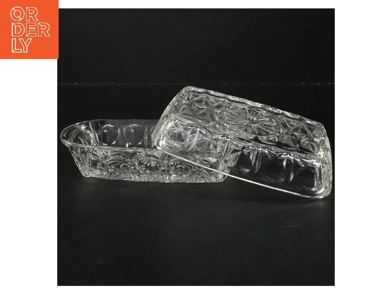 Billede 2 - Glas smørfad med låg (str. 19 cm)