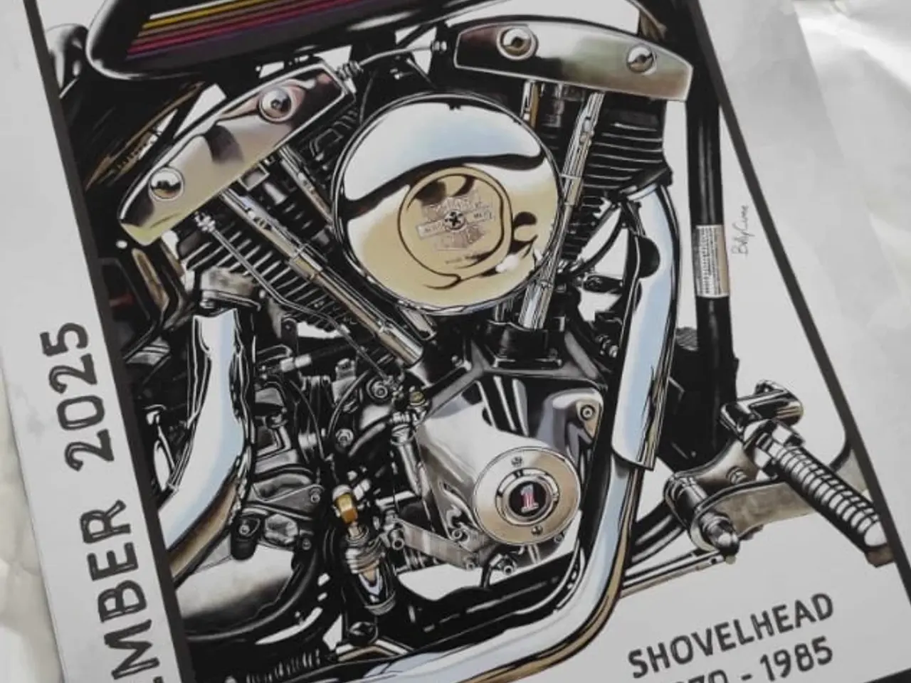 Billede 4 - 2025 kalender med Harley motor