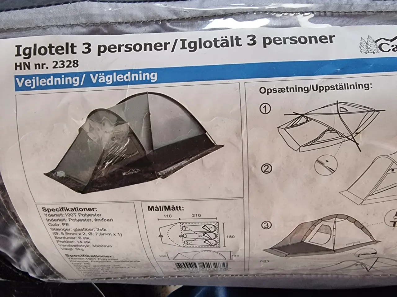 Billede 2 - Iglotelt 3 pers.