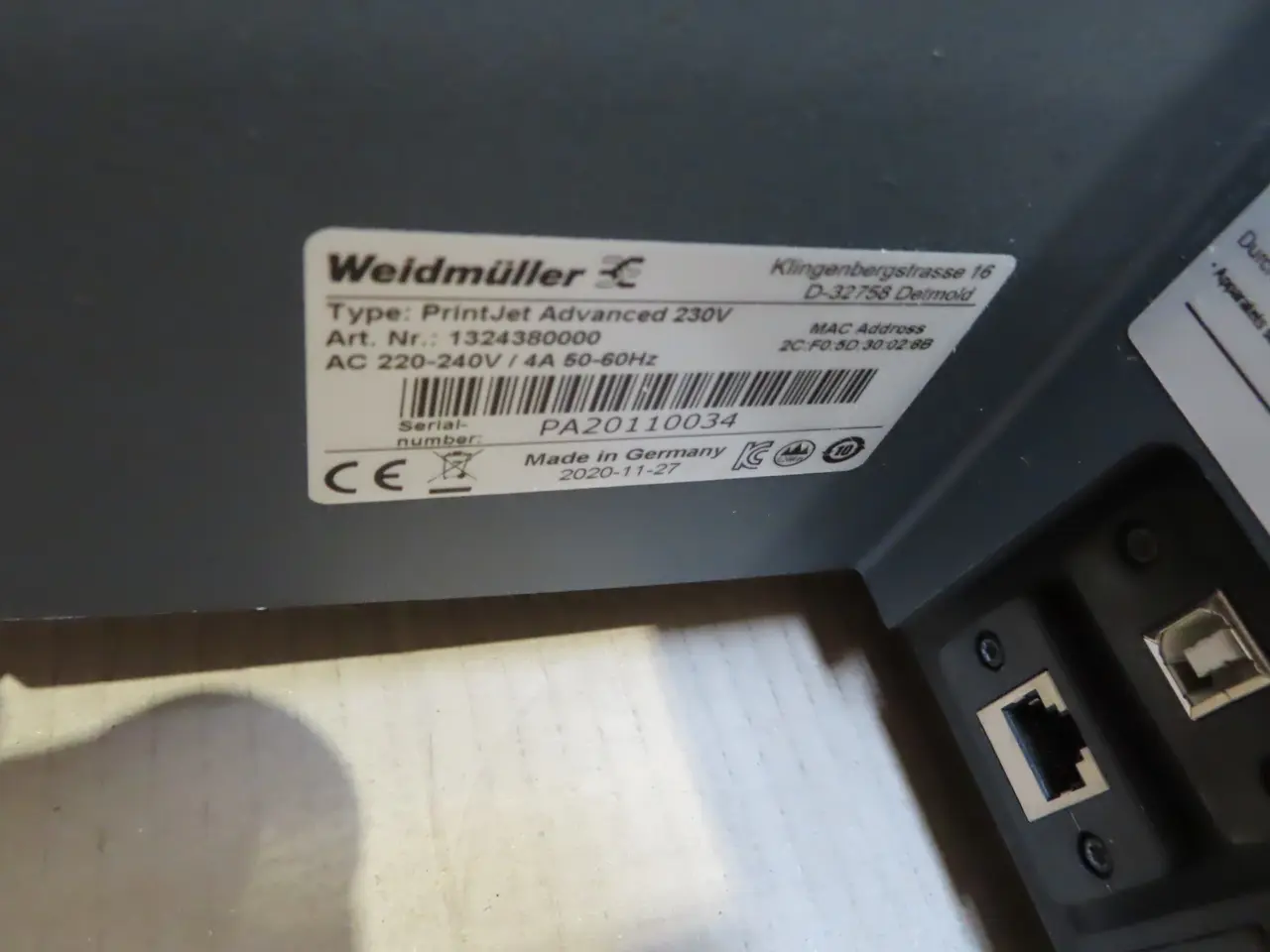 Billede 7 - Plastik/metalkort printer WEIDMÜLLER PrintJet Advanced 230V