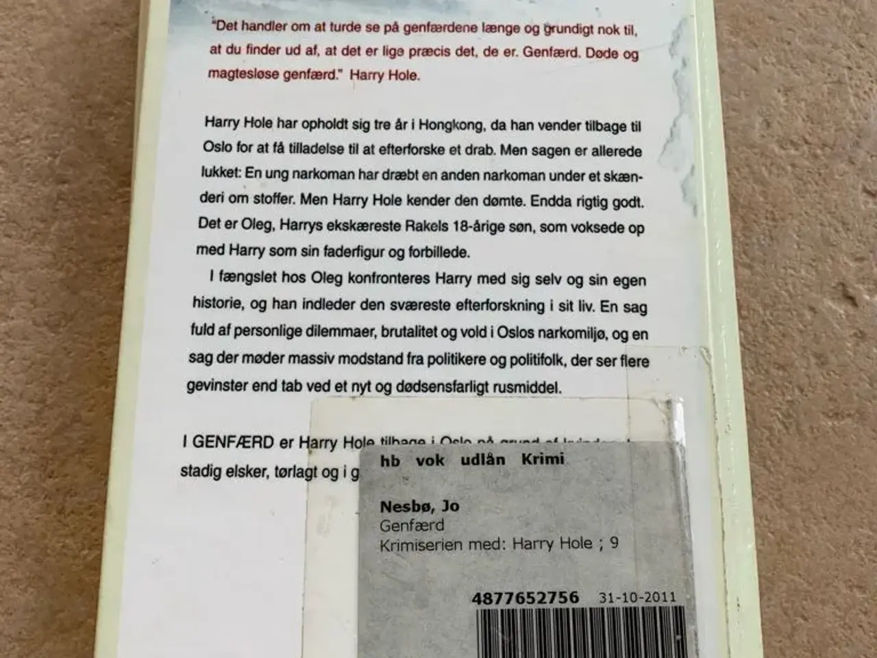 Billede 2 - Genfærd bog af forfatterJo Nesbø bog