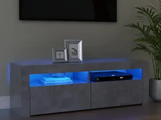 Tv-bord med LED-lys 120x35x40 cm betongrå