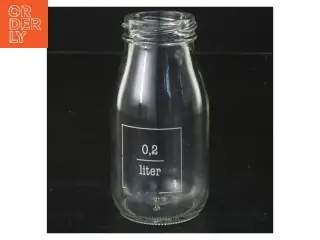 Glasflaske 0,2 liter (str. Ø 4,5 cm længde 12,5 cm)