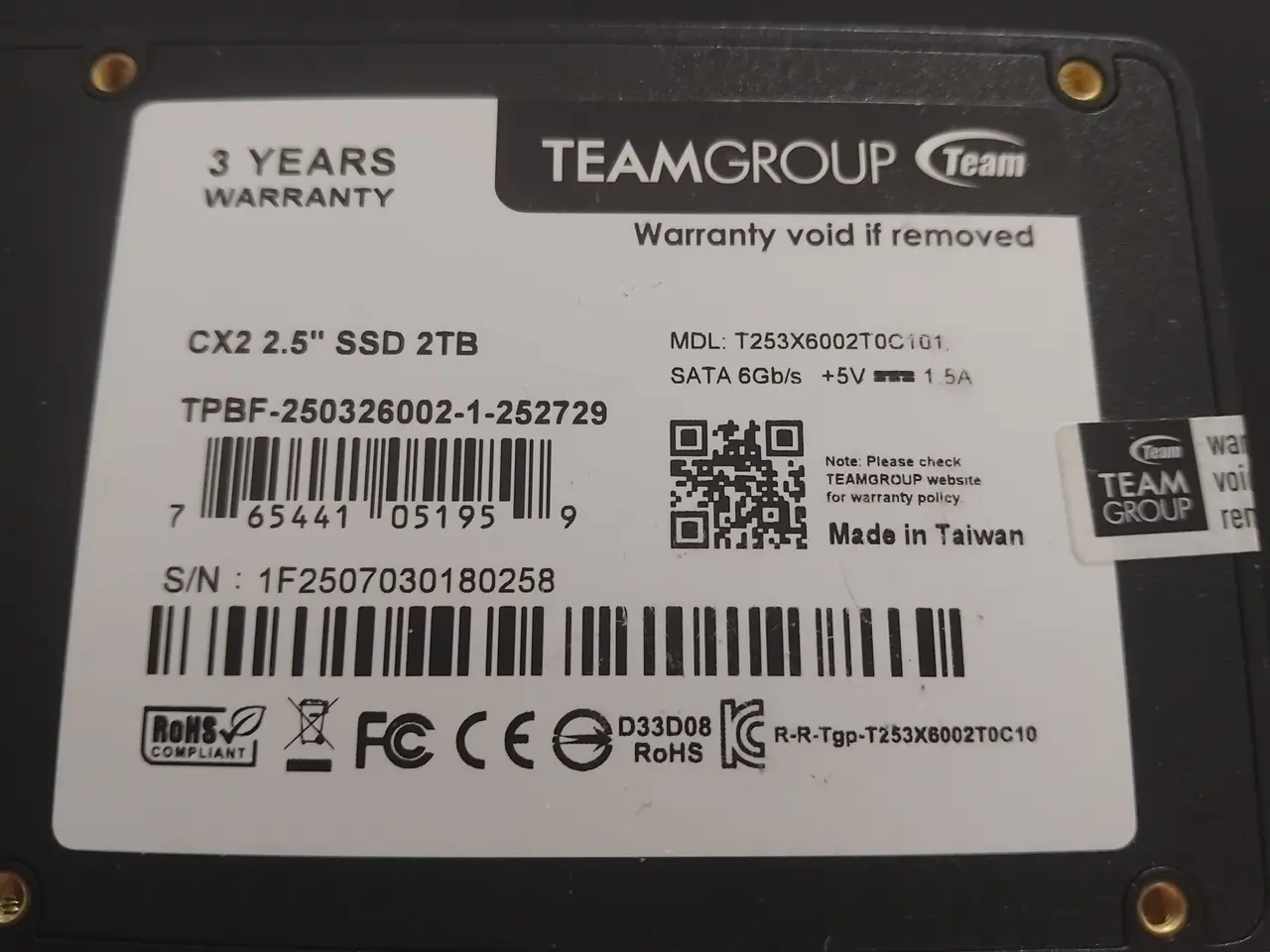 Billede 2 - 2 SSD 2,5" DISKE TeamGroup CX2 Classic 2 TB + SSD