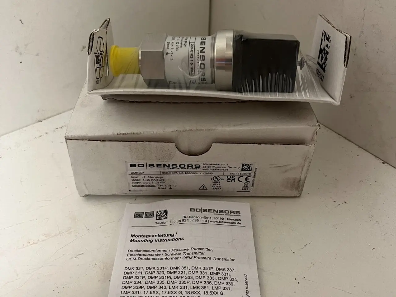 Billede 2 - BD Sensors DMK 331 Pressure Transmitter 1...0 Bar