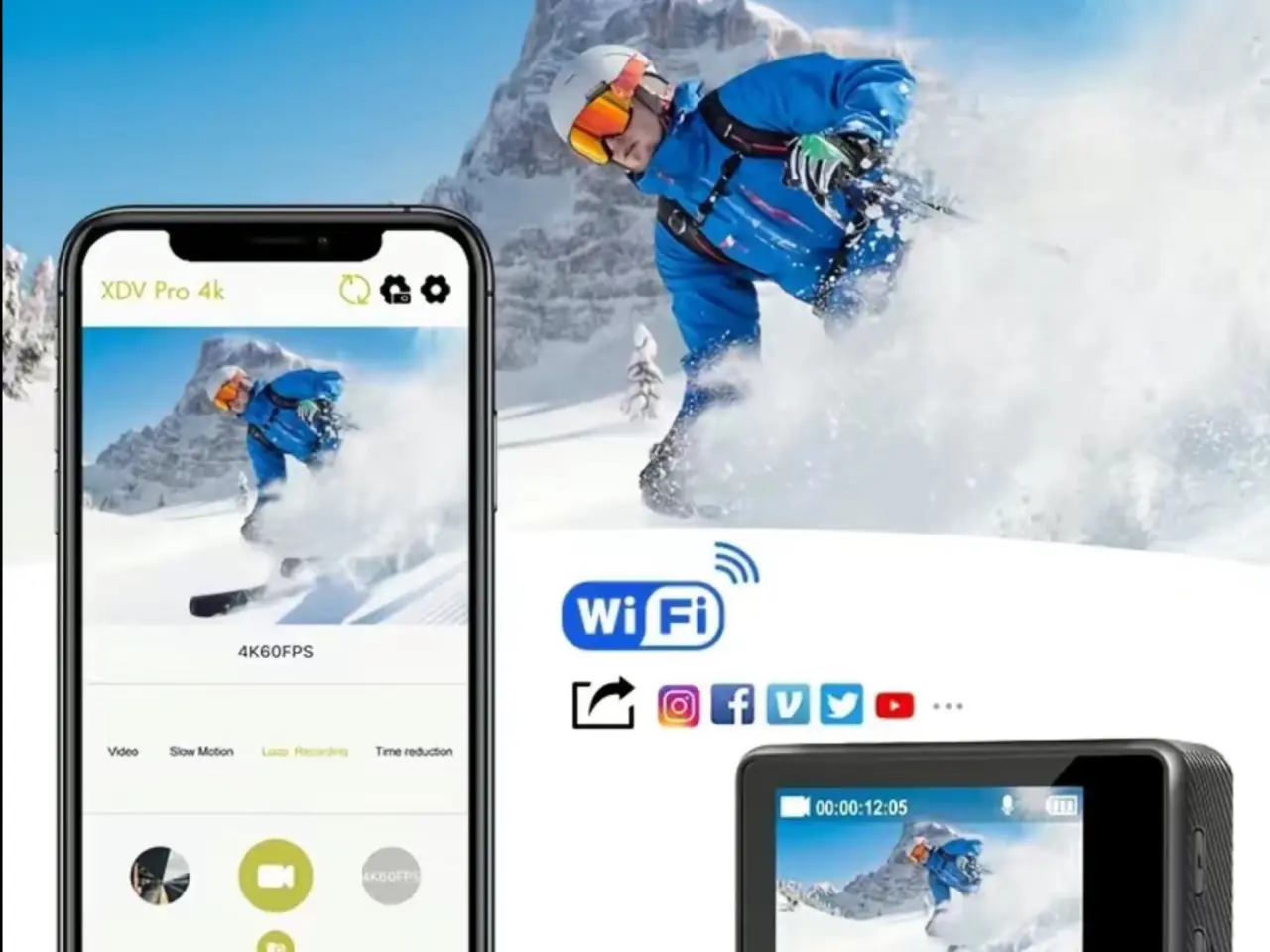 Billede 4 - Uåbnet Sports kamera WiFi 4K/60FPS