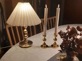 Asmussen 4 dråbe bordlampe + lysestager