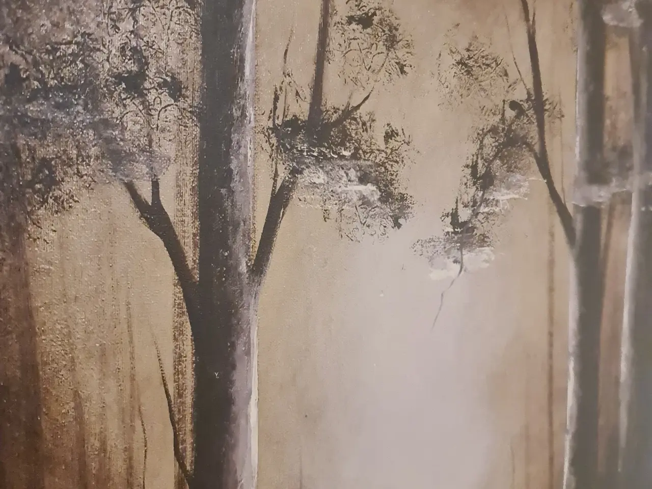Billede 4 - Signeret maleri med skønt skov motiv.