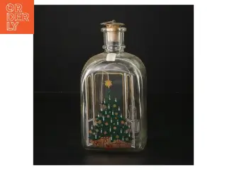Dekorativ flaske med julemotiv fra Holmegaard (str. 18x9x7 cm)
