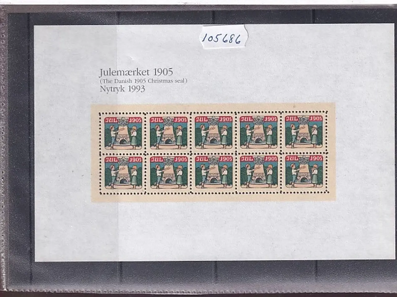 Billede 1 - Danmark julemærkeark nytryk 1905/93 - POSTFRISK