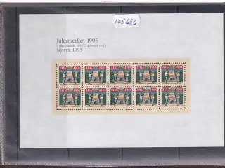Danmark julemærkeark nytryk 1905/93 - POSTFRISK