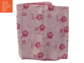 Rosa tekstil med blomsterdesign (str. 90x95 cm)