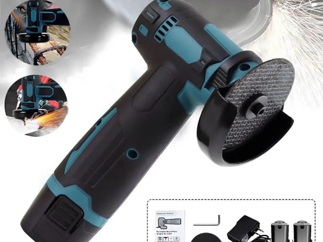 Billede 4 - Vinkelsliber med 2 batterier