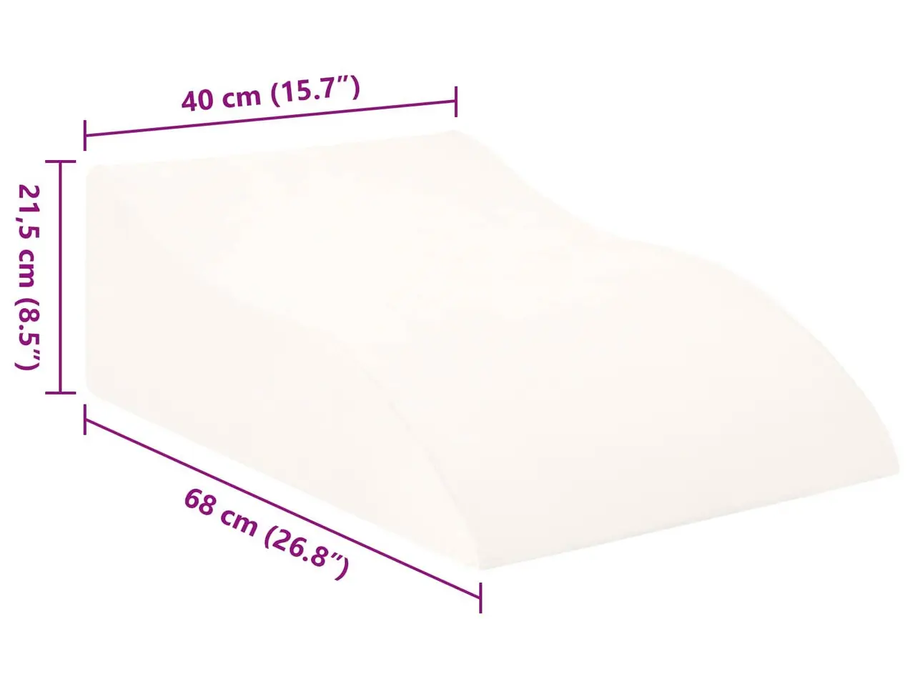 Billede 9 - Benpude 68 x 40 x 21,5 cm - hvid