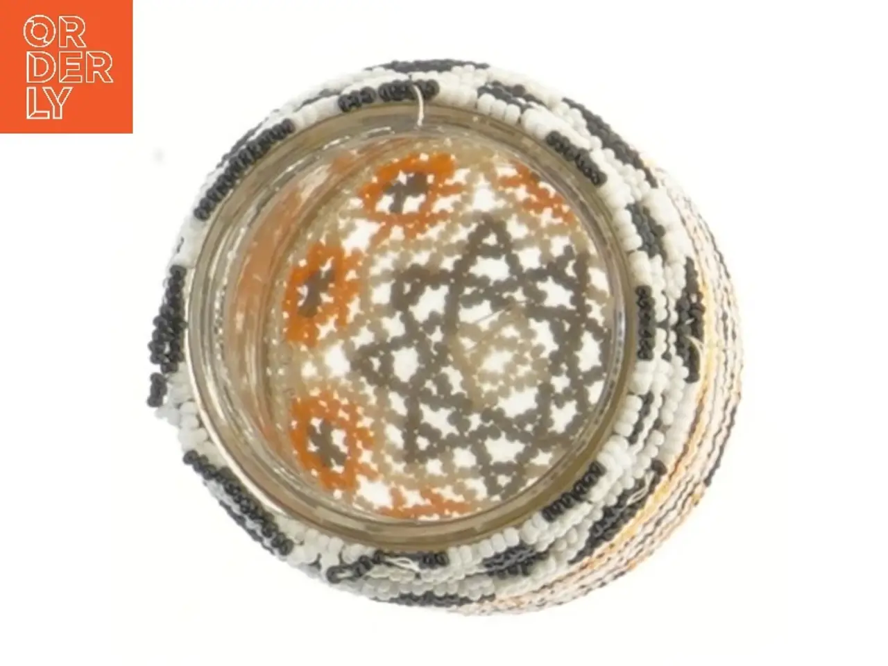 Billede 2 - Dekoreret glasbeholder (str. 12,5 cm)med perler