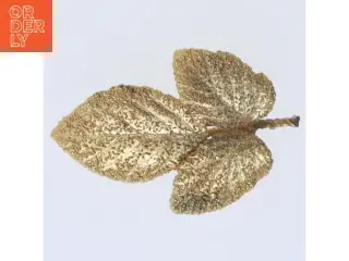 Guld bladminiatyr broche (str. 6 cm)